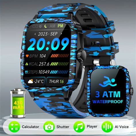 Cyberdyer Military Smart Watches For Men Make Answer Calls With Atm