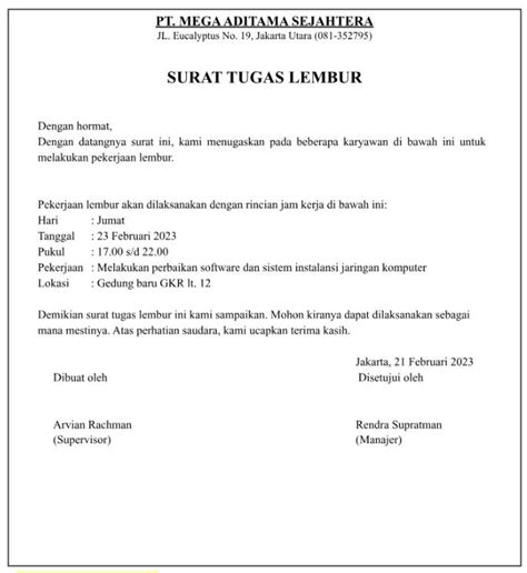 Format Surat Perintah Kerja Lembur Pns Kumpulan Contoh Surat Hot Sex