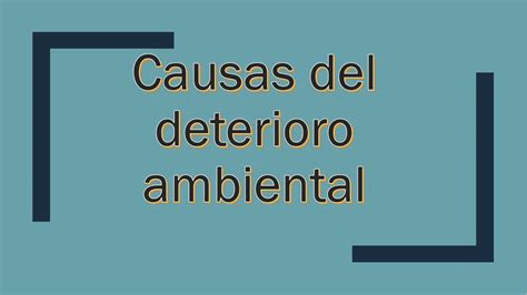 Causas Del Deterioro Ambiental Regina Briseño Udocz