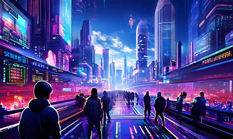 An intricate digital painting of a futuristic society intert... by first last - Playground