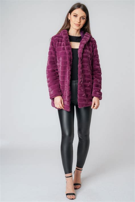 CLOTHING Soft Faux Fur Panel Hooded Coat CICI Accessory