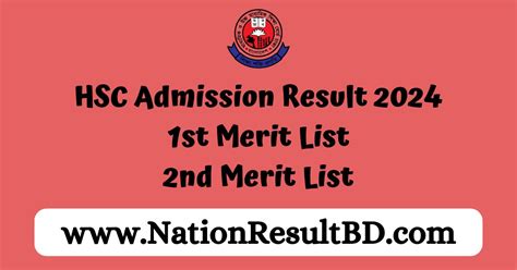 Hsc Admission Result St Merit List