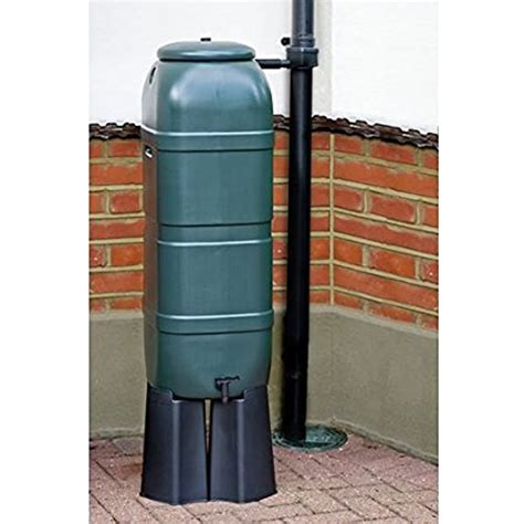 Ward 100 Litre Slimline Water Butt In Green Plastic With Stand And