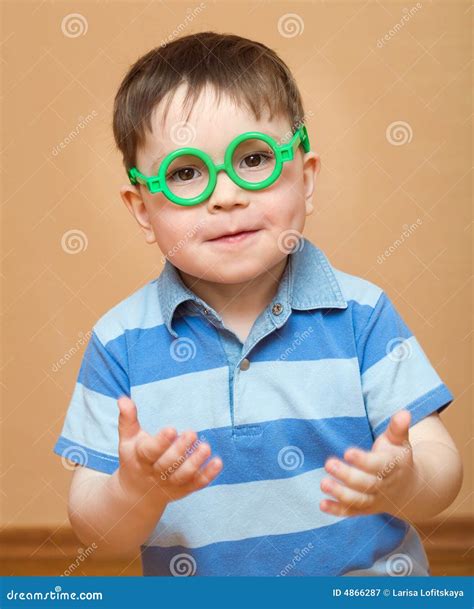 Cheerful Kid In Glasses Royalty Free Stock Photography Image 4866287