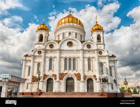 Cathedral Of Christ The Saviour Iconic Landmark In Moscow Russia It