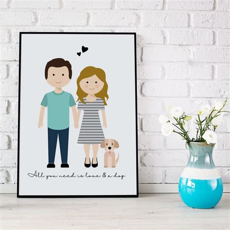 Custom Portrait Of Couple Custom Card Illustration Etsy