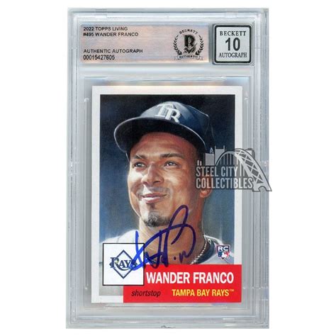 Wander Franco 2022 Topps Living Autograph Rookie Card 495 BAS 10