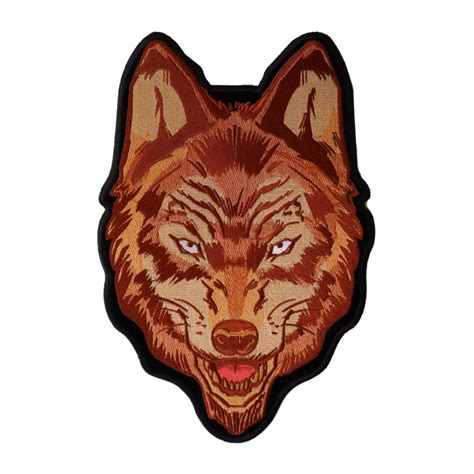 Big Bad Brown Wolf Embroidered Biker Patch Leather Supreme