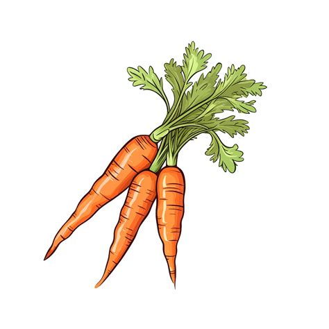 Imagem De Cenoura Desenho - Ilustração vetorial de desenho animado de cenoura desenhada à mão ...