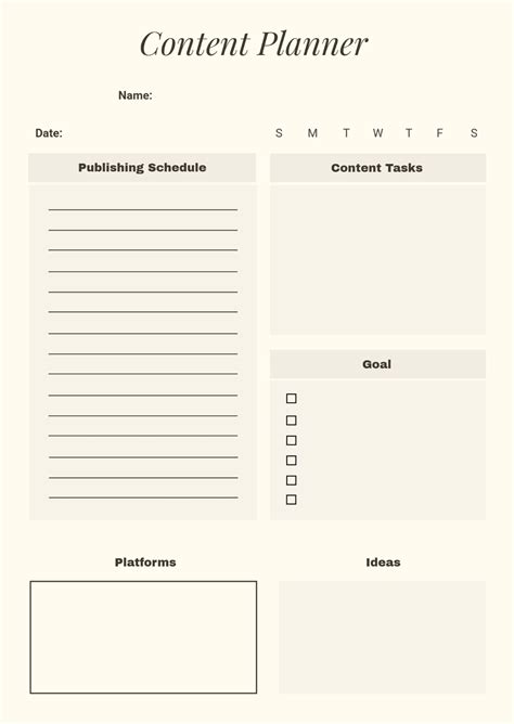 Content Creation Template Minimalist