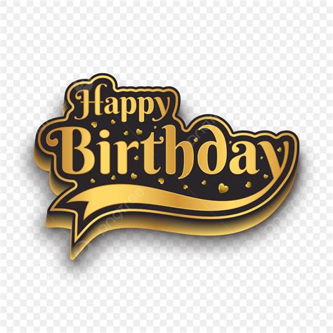 Golden Text Style Vector Hd Images Golden 3d Happy Birthday Text