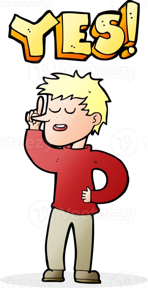 Cartoon Man Saying Yes 45242489 Png