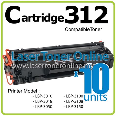 10 X Compatible Canon Cartridge 312 Crg312 Lbp 3010 3018 3050 3100 3150 3180 Lbp3050 Lbp3100