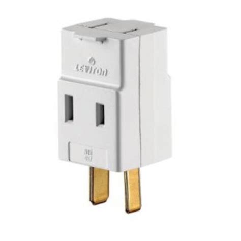 Leviton 3007001 Non Grounded 3 Outlets Outlet Adapter White