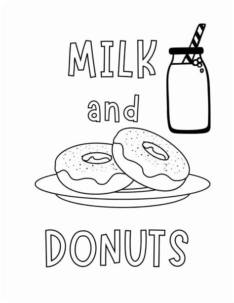 Milk And Donuts Coloring Page Seeing Dandy Blog