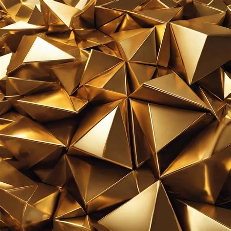 Premium Photo 3d Rendering Of Golden Abstract With Triangles