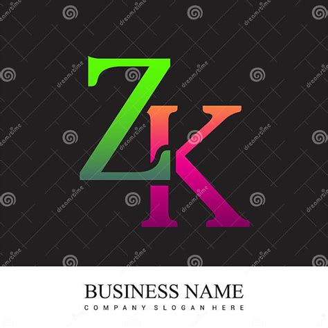 Logotipo De Letra Inicial Zk Cor Rosa E Verde Elementos De Modelo De