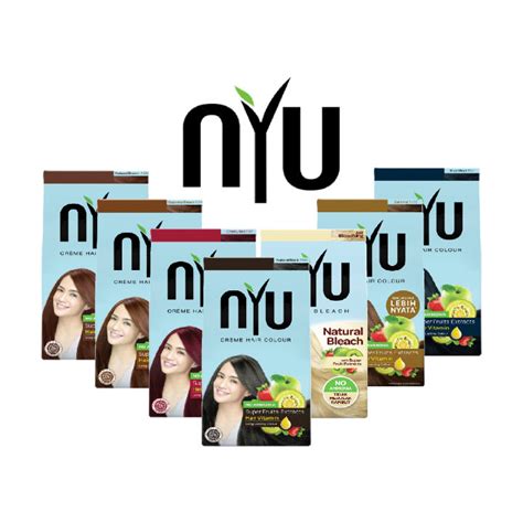 Cat Rambut Nyu Creme Hair Colour Pewarna Rambut Caramel Natural