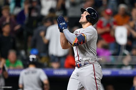 Adam Duvall Of The Atlanta Braves Celebrates After Hitting An Atlanta Braves Braves