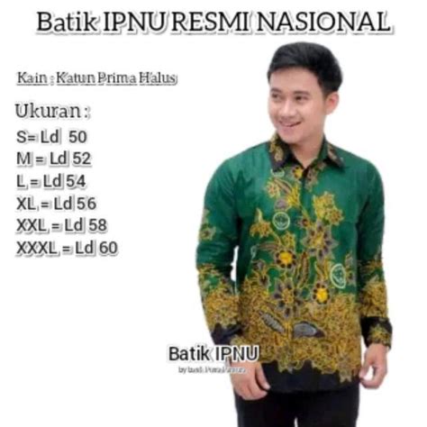 Jual Kemeja Batik Ipnu Ippnu Nasional Kain Halus Dan Rapi Baju Ipnu