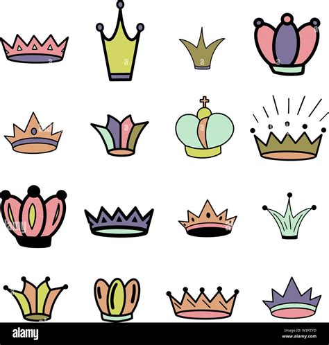 Crowns Tiara Diadem Sketch Crown Hand Drawn Queen Tiara King Crown