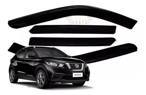 Calha De Chuva Defletor Nissan Kicks 2020 2021 Fume Preto Frete grátis