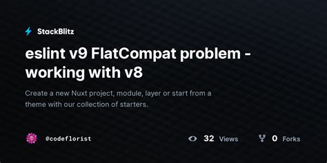 Eslint V9 FlatCompat Problem Working With V8 StackBlitz