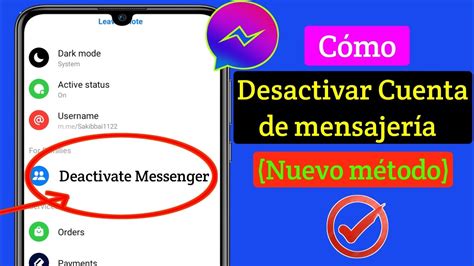 Cómo desactivar la cuenta de Messenger Nuevo Mathod Desactivar