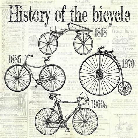 History Of The Bicycle A Digital Art by Jean Plout - Pixels