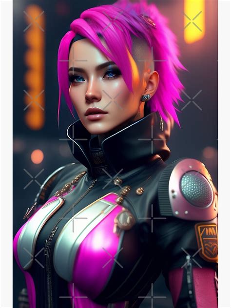 Digital Dame Cyberpunk Sexy Girl Ai Art Print Anime Girl Sexy Woman Poster For Sale By Anime