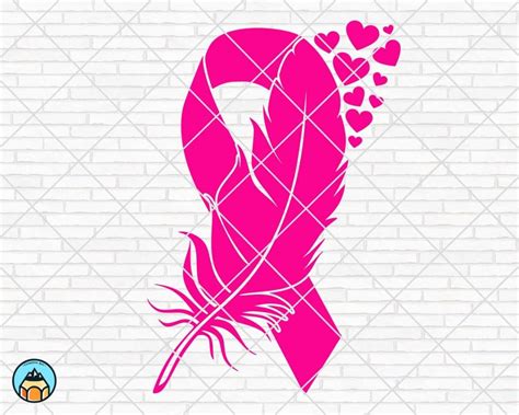 Feather Pink Ribbon Svg Breast Cancer Svg Hotsvg