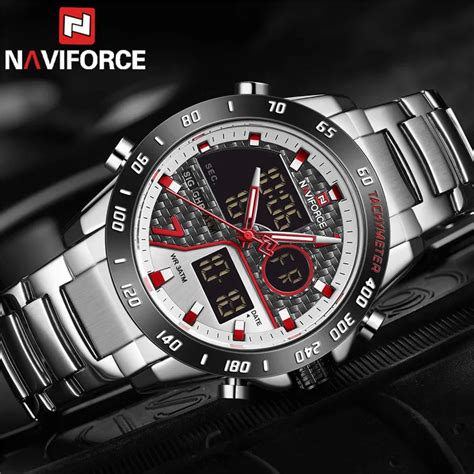 NAVIFORCE Mode M Nner Uhr Quarz Digitale M Nnliche Uhr Military Sport