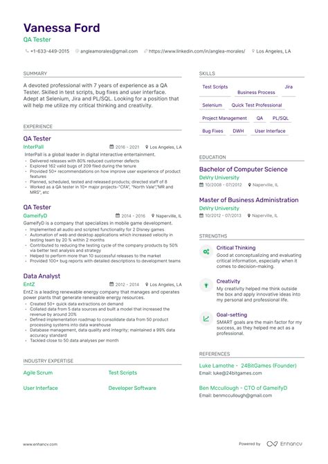 Qa Tester Resume Examples Guide For