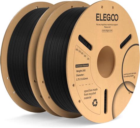 ELEGOO Filamento PLA Plus De 1 75 Mm Negro 2 Kg PLA Filamento Para