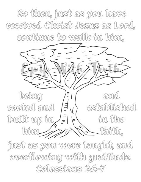 Coloring Pages For Children From Colossians Etsy