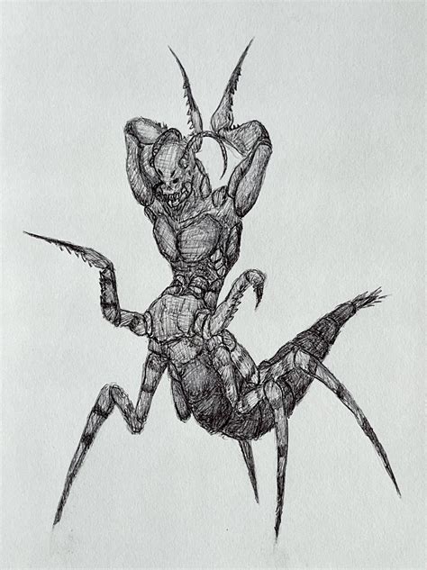 Artstation Mantis Demon Sketch