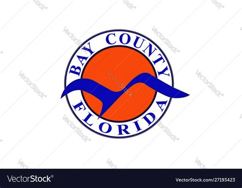 Flag bay county in florida usa Royalty Free Vector Image