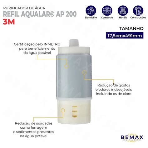 Refil Vela Para Filtro Purificador De Água Aqualar AP200 3M