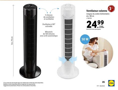 Promo Ventilateur Colonne Chez Lidl Icatalogue Fr