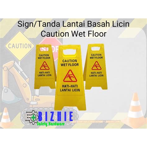 Jual Wet Floor Sign Tanda Lantai Basahlicin Caution Wet Floor Shopee Indonesia