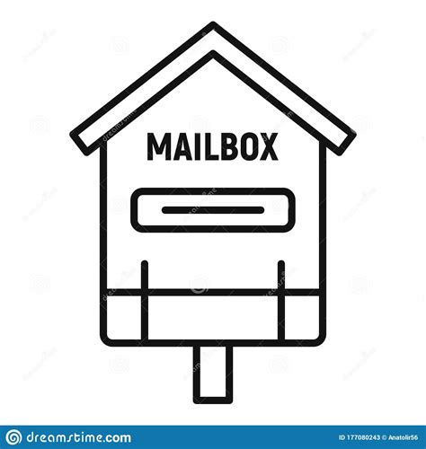 Service Mailbox Icon Outline Style Stock Vector Illustration Of