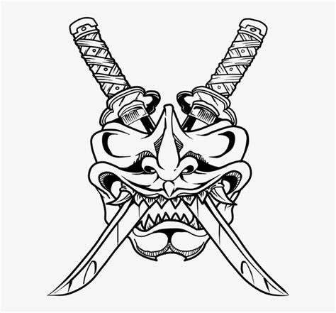 Oni Drawing Samurai Huge Freebie Download For Powerpoint - Samurai Mask Drawing Easy - 736x824 ...