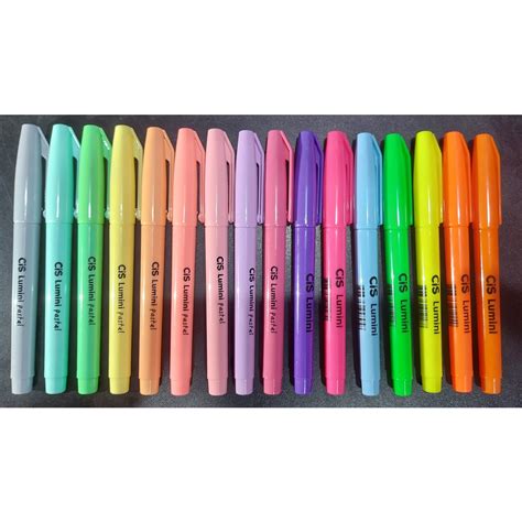 Kit Caneta Marca Texto Cis Lumini Coleção Completa Neon Tom Pastel