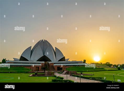 Lotus Temple- a sunset view Stock Photo - Alamy