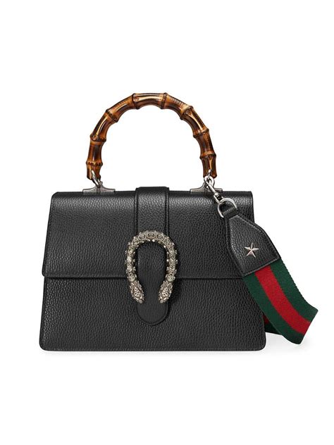 Gucci Dionysus Leather Top Handle Bag In Black Lyst