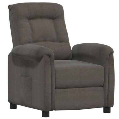 Fauteuil Releveur Inclinable Gris Fonc Tissu Microfibre S