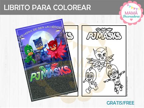 Mamá Decoradora Librito para colorear Gratis de PjMask