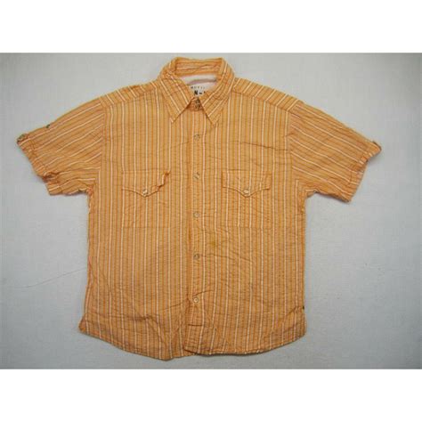 Vintage Mufti Turn Ups Shirt Mens Extra Large Xl Button Up Orange