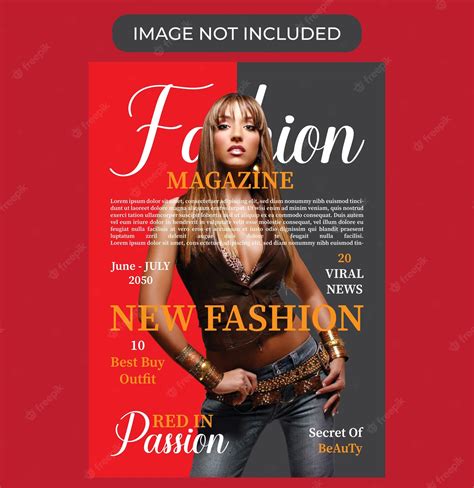 Premium Vector | Fashion magazine cover design template