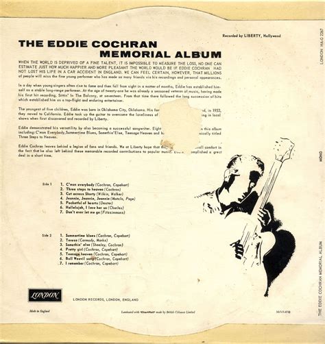 Eddie Cochran - The Eddie Cochran Memorial Album HA-G 2267 Original